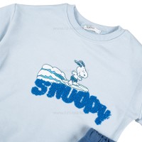 بلوز و شلوار طرح سگ و دريا ( اسنوپی ) رنگ طوسي رابو Raboo