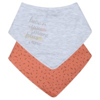 پیشبند دو عددی نخی طرح love رنگ طوسی نارنجی Bibaby