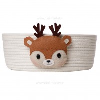 سبد اکسسوری گرد بزرگ طرح سنجاب رنگ کرم ایسیز Isiz