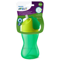 لیوان آبمیوه خوری نی دار سبز 300 میل اونت Avent