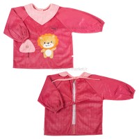 پيشبند آستین دار مخمل طرح شیر رنگ سرخابی برند خارجی