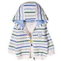 سه تیکه پسرانه اسپرت طرح تمساح رنگ آبی شیری پاپو papo