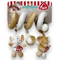 آویز مارپیچ طرح فیل رنگ کرم baby fun