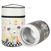 فلاسک غذای 890 میل کیف دار طرح حیوانات خرس رنگ استیل pinkah