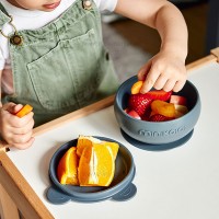 کاسه درب دار سیلیکونی رنگ طوسی مینیک اوی اوی Minik Oioi