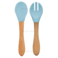 قاشق و چنگال چوبی رنگ آبی اوی اوی Oi Oi