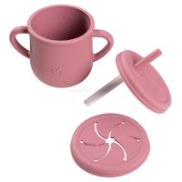 ست غذاخوری سیلیکونی 6 تکه رنگ سرخابی برند خارجی