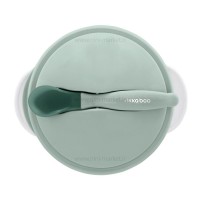 ظرف غذا همراه با قاشق حرارتی رنگ سبز کیکابو Kikkaboo