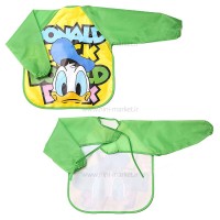 پیشبند غذاخوری آستین دار طرح اردک رنگ سبز-زرد برند خارجی