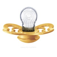 پستانک تکي بادامي سيليکوني 6 - 18 ماه خردلي بیبز BIBS (بدون جعبه)