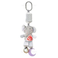 آویز کریر جغجغه ای طرح فیل رنگ طوسیbaby fun