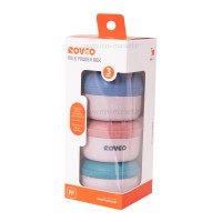 انباری غذا و شیر خشک سه طبقه رنگ آبی-صورتی رووکو Rovco