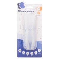 قاشق سيليکوني دو عددي همراه با قاب رنگ طوسی کیکابو kikaboo