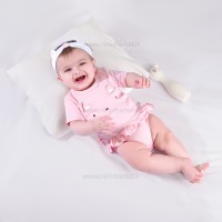 زيردکمه آستین کوتاه طرح بالرین رنگ صورتی نيلي Nili