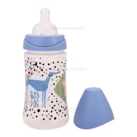 شیشه شیر طلقی 270 میل طرح سگ رنگ آبی سواوینکس Suavinex