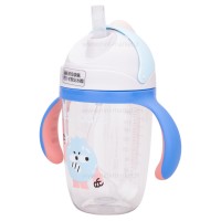 لیوان نی دار دسته دار طرح انار 300 میل رنگ آبی Yasi Care