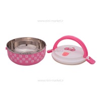 ظرف غذا یک طبقه طرح کیتی رنگ صورتی برند خارجی