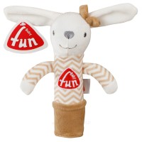 جغجغه سوسیسی طرح خرگوش دختر رنگ کرم babay fun