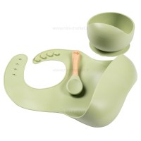 ست ظرف غذا سیلیکونی رنگ سبز والابی لیتل Wallaby Little