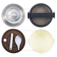 ظرف غذا استیل یک طبقه رنگ طوسی خارجی