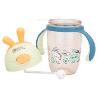 لیوان نی دار دسته دار طرح خرگوش 300 میل رنگ سبز Yasi Care