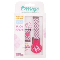 بند پستانک پارچه ای طرح شطرنجی رنگ سرخابی مایا Maya