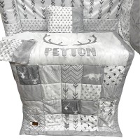 سرویس روتختی 7 تکه طرح گوزن رنگ طوسی لیزا Lisa