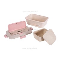 ظرف غذا کودک طرح خرگوش با قاشق و چنگال لانچ باکس Lunch Box کد 527