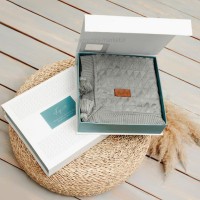 پتو بافت داخل خزدار رنگ طوسی لیزا دیاموند Lisa Diamond