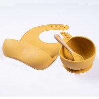 ست ظرف غذا سیلیکونی رنگ خردلی والابی لیتل Wallaby Little