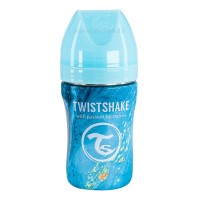شیشه شیر استیل 260 میل ماربل آبی تویست شیک Twistshake
