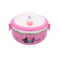 ظرف غذا یک طبقه طرح فروزن رنگ صورتی برند خارجی