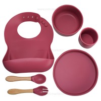 ست ظرف غذا 6 تیکه رنگ زرشکی minik oioi