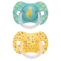 پستانک دوعددی بادامی 18+ طرح ببر رنگ سبز سواوینکس SUAVINEX