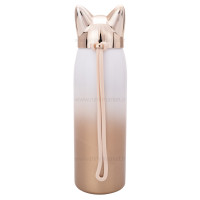 فلاسک آب استيل طرح گربه رنگ طلایی هلو دریم Hello dream