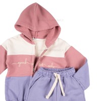 سويشرت شلوار دخترانه طرح سه رنگ - رنگ ياسي رابو Raboo