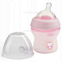 شیشه شیر نچرال فیلینگ 150 میل +0 ماه رنگ صورتی چیکو Chicco