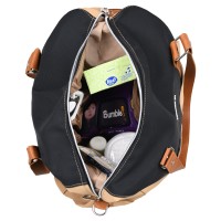 ساک لوازم مدل فلاور خاویاری رنگ مشکی نسکافه ای QZ