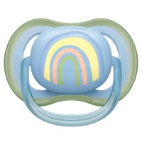 پستانک بادامی تکی الترا ایر 0 - 6 ماه طرح رنگین‌کمان اونت Avent (بدون جعبه)