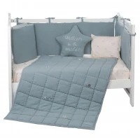 ست روتختي 8 تيکه طرح مرغابی پارچه موسلين رنگ کله غازی ايسيز Isiz