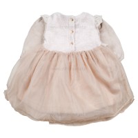 پیراهن دخترانه طرح تدی رنگ نسکافه ای