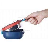 ظرف غذاخوری داخل استیل رنگ آبی رووکو rovco