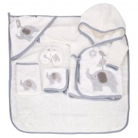 ست حوله 5 تیکه طرح فیل رنگ طوسی مادرکر mothercare