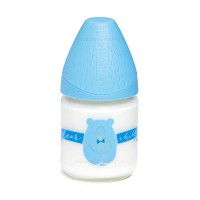 شیشه شیر پیرکس 120 میل طرح خرس رنگ آبی سواوینکس Suavinex