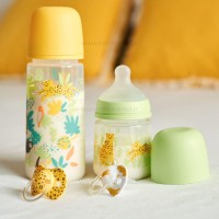 پستانک تکی بادامی 0 - 6 ماه طرح پلنگی سفید سواوینکس Suavinex  (بدون جعبه)