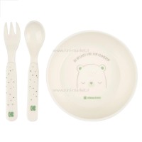 ظرف غذای ملامین 5 تیکه طرح خرس رنگ سبز کیکابو Kikkaboo