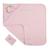 حوله نوزاد دو تکه طرح دختر و پاپیون پاپو Papo