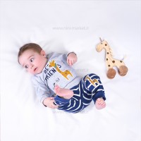 بلوز آستين بلند طرح Friend رنگ سرمه اي نيلي Nili