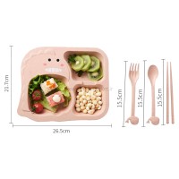 ظرف بامبو طرح دايناسور رنگ صورتی منگلین Mengqilin