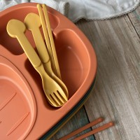 ظرف بامبو طرح هويج رنگ نارنجی منگلین Mengqilin